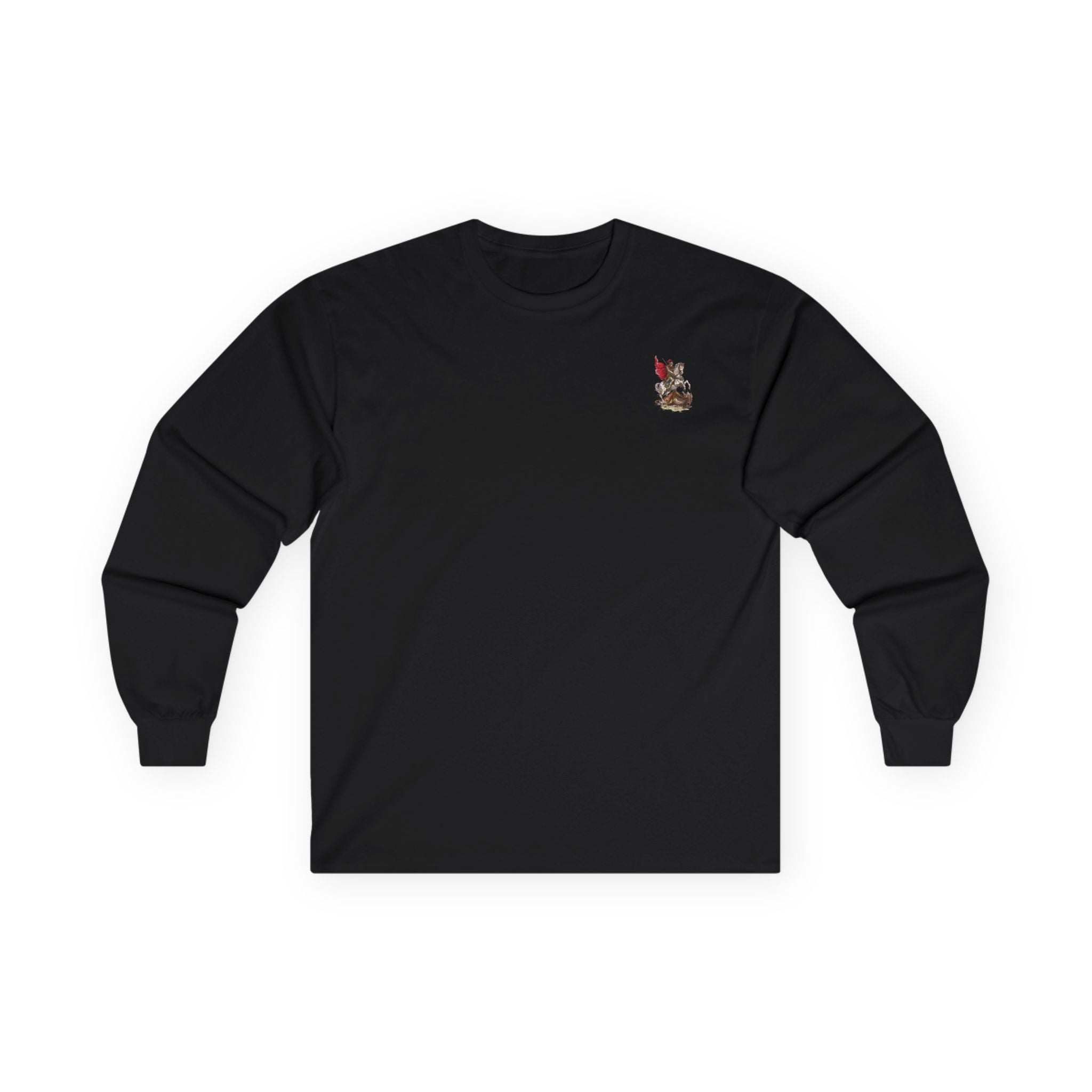 Saint George Slaying the Dragon Long Sleeve Shirt – Christian Warrior Saint Graphic Tee, Catholic Religious Apparel