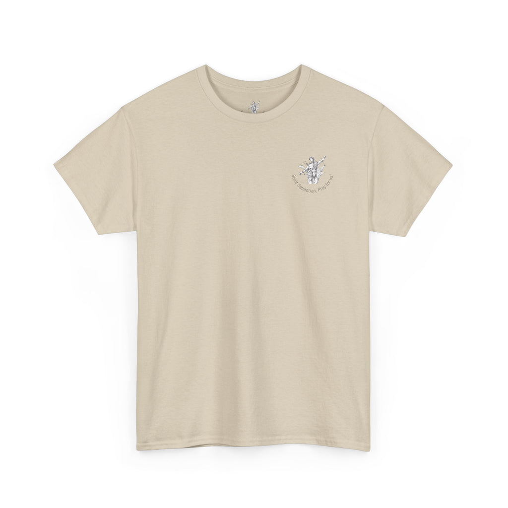 Saint Sebastian Illustration Tee | Vintage Religious Art, Martyrdom Design