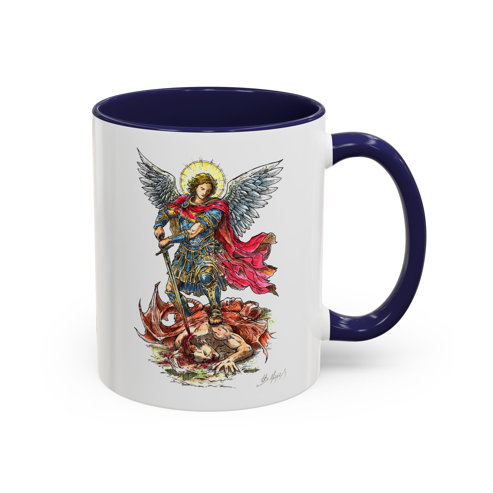 St. Michael Archangel Illustration Coffee Mug | Accent 11/15oz