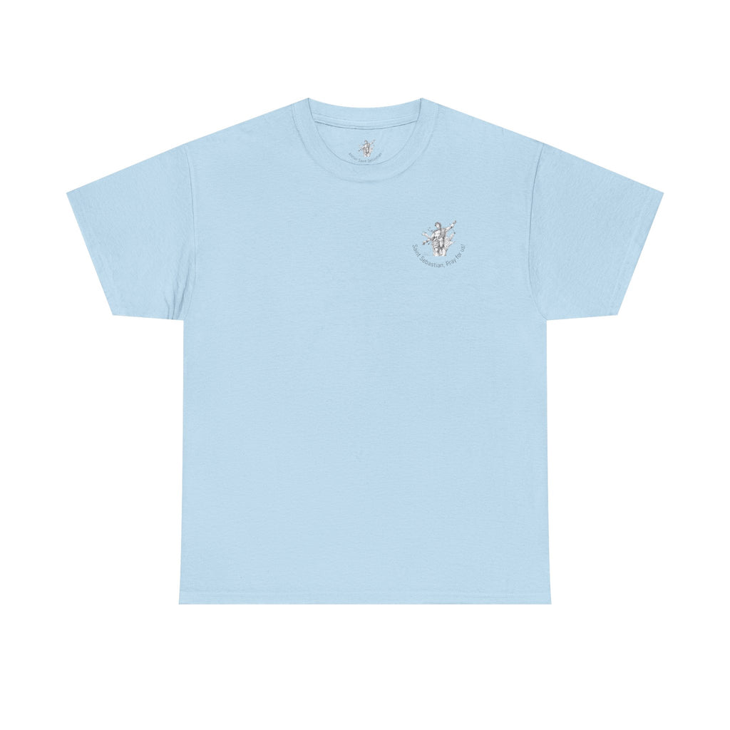Saint Sebastian Illustration Tee | Vintage Religious Art, Martyrdom Design