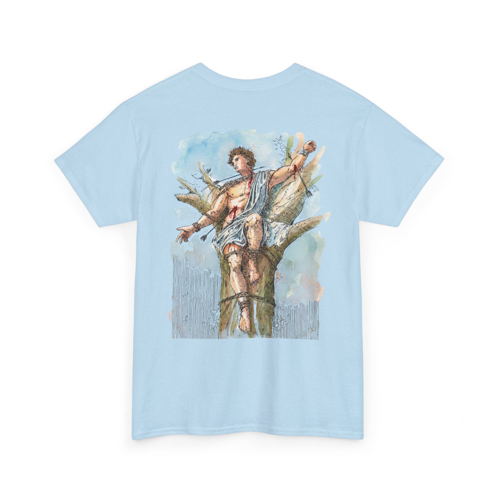 Saint Sebastian Illustration Tee | Vintage Religious Art, Martyrdom Design