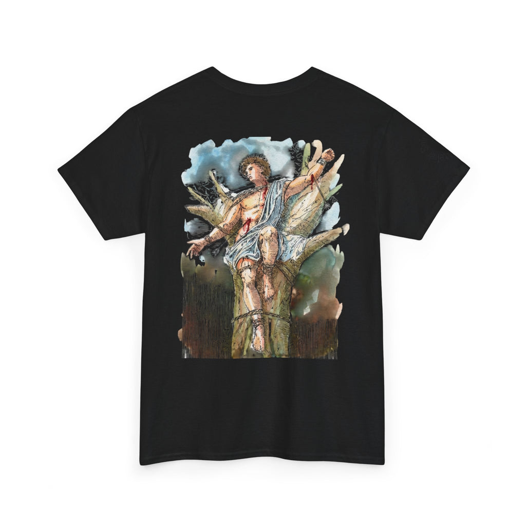 Saint Sebastian Illustration Tee | Vintage Religious Art, Martyrdom Design