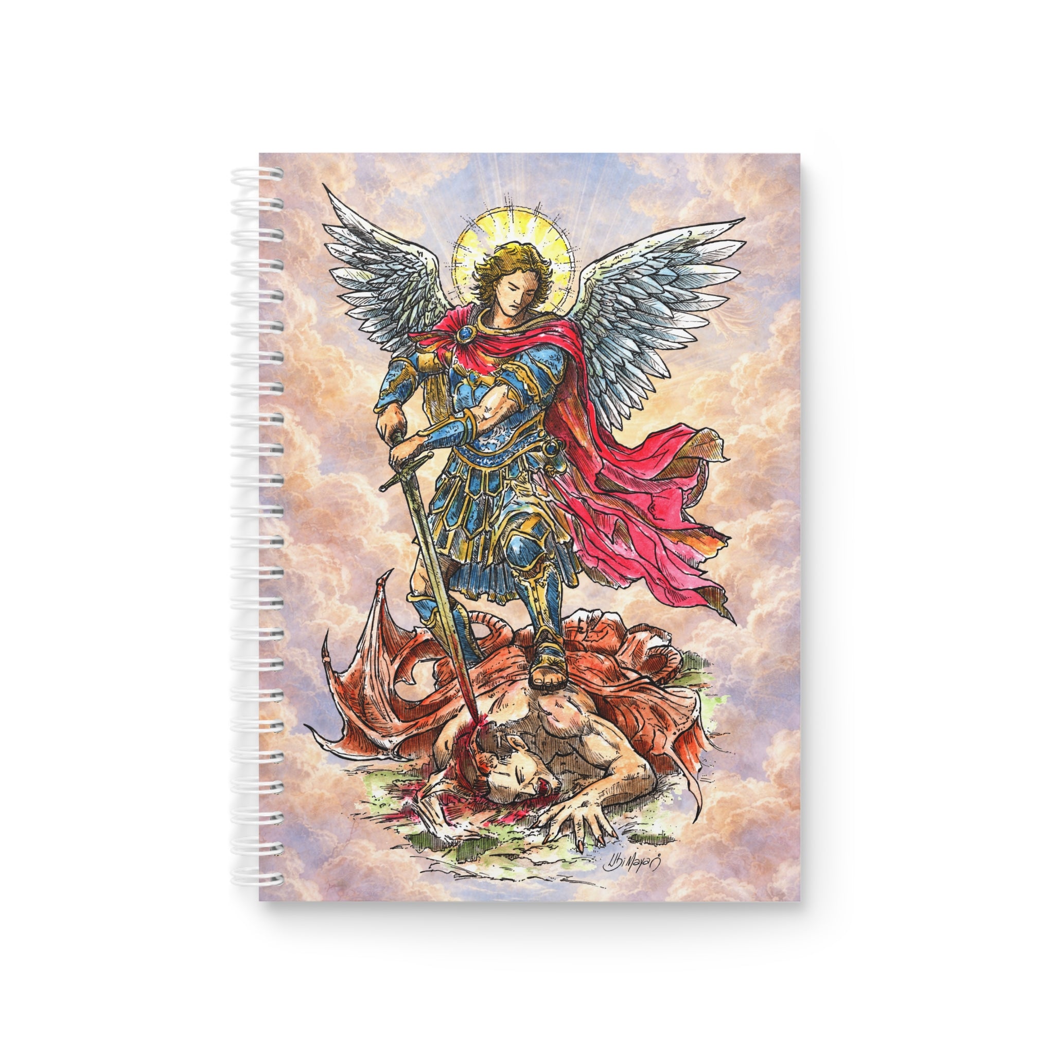Saint Michael the Archangel Spiral Notebook | Prayer Verse, Religious Journal