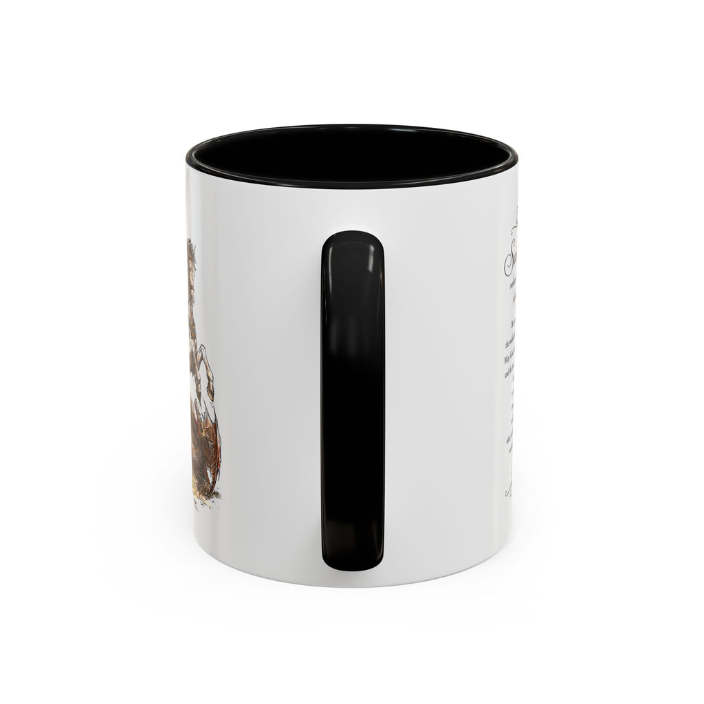 Saint George Dragon Slayer Accent Coffee Mug — Medieval Knight Illustration (11/15oz)