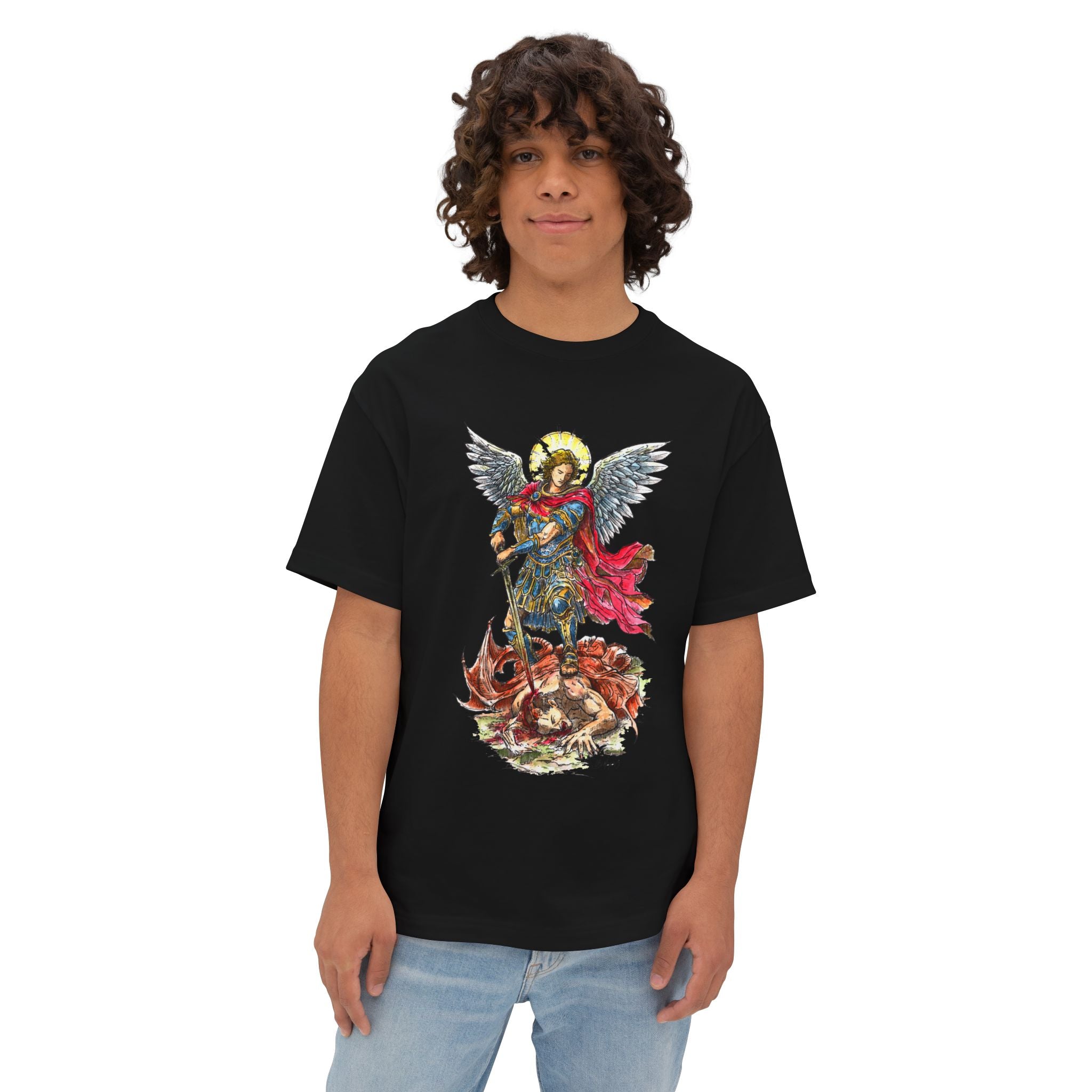 Saint Michael Archangel illustration Tee | Angel, Sword, Dragon Slayer