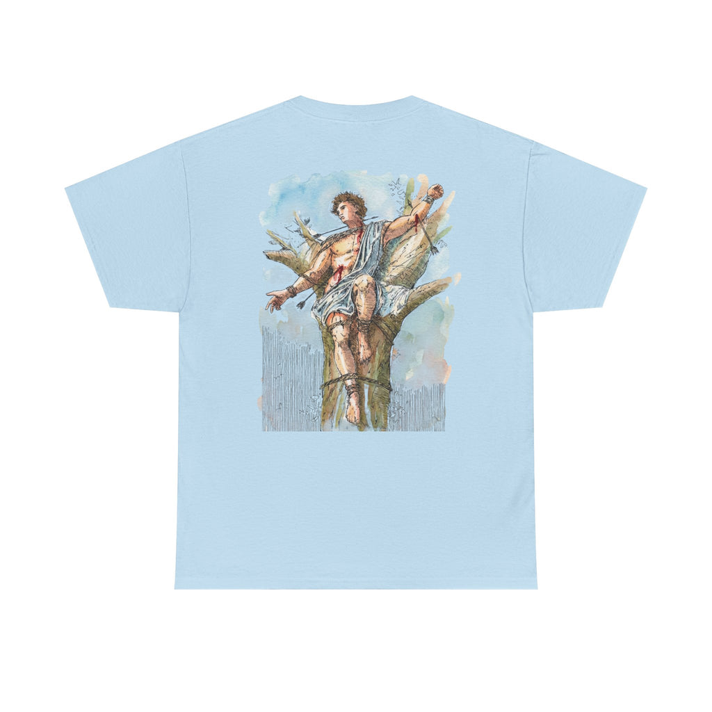 Saint Sebastian Illustration Tee | Vintage Religious Art, Martyrdom Design