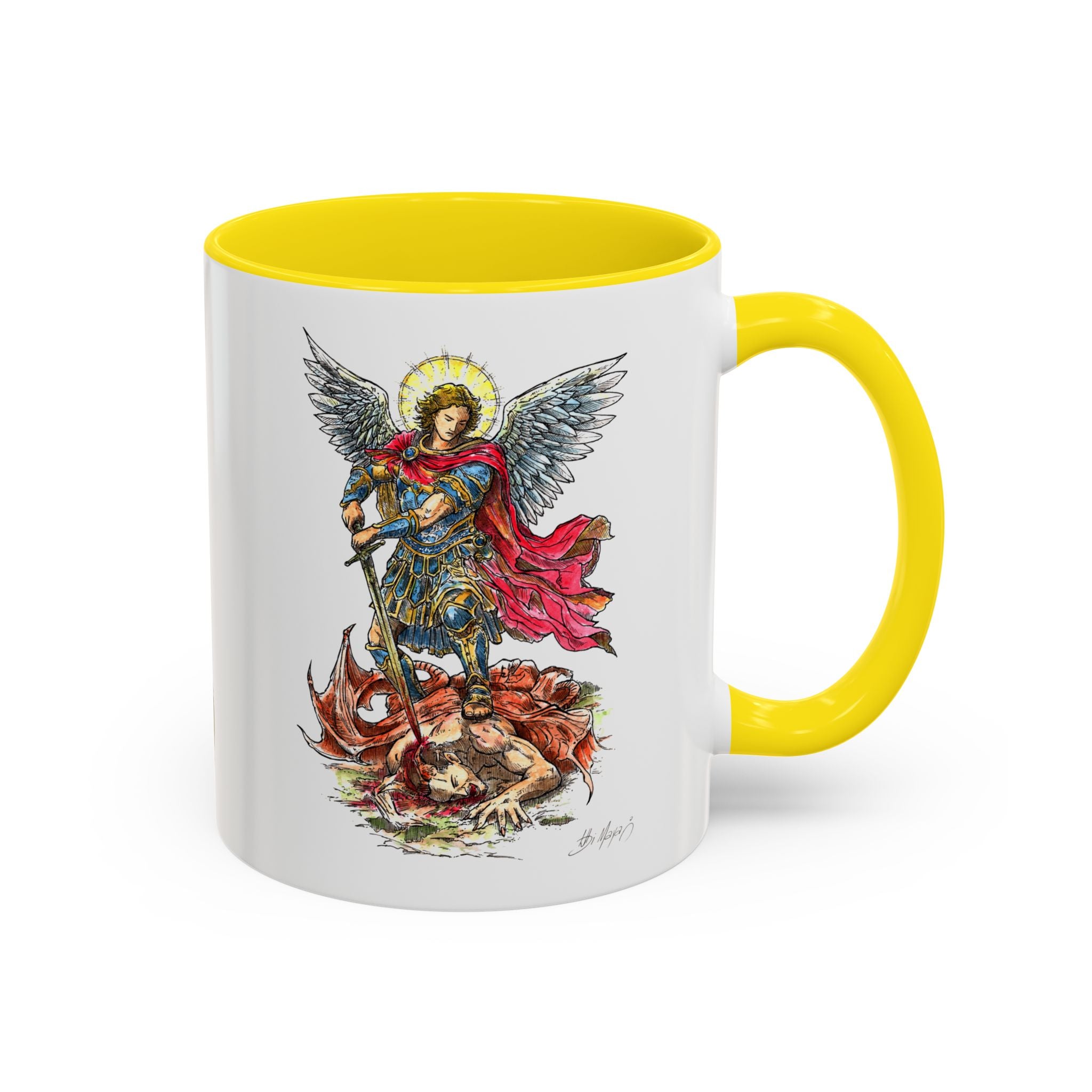 St. Michael Archangel Illustration Coffee Mug | Accent 11/15oz
