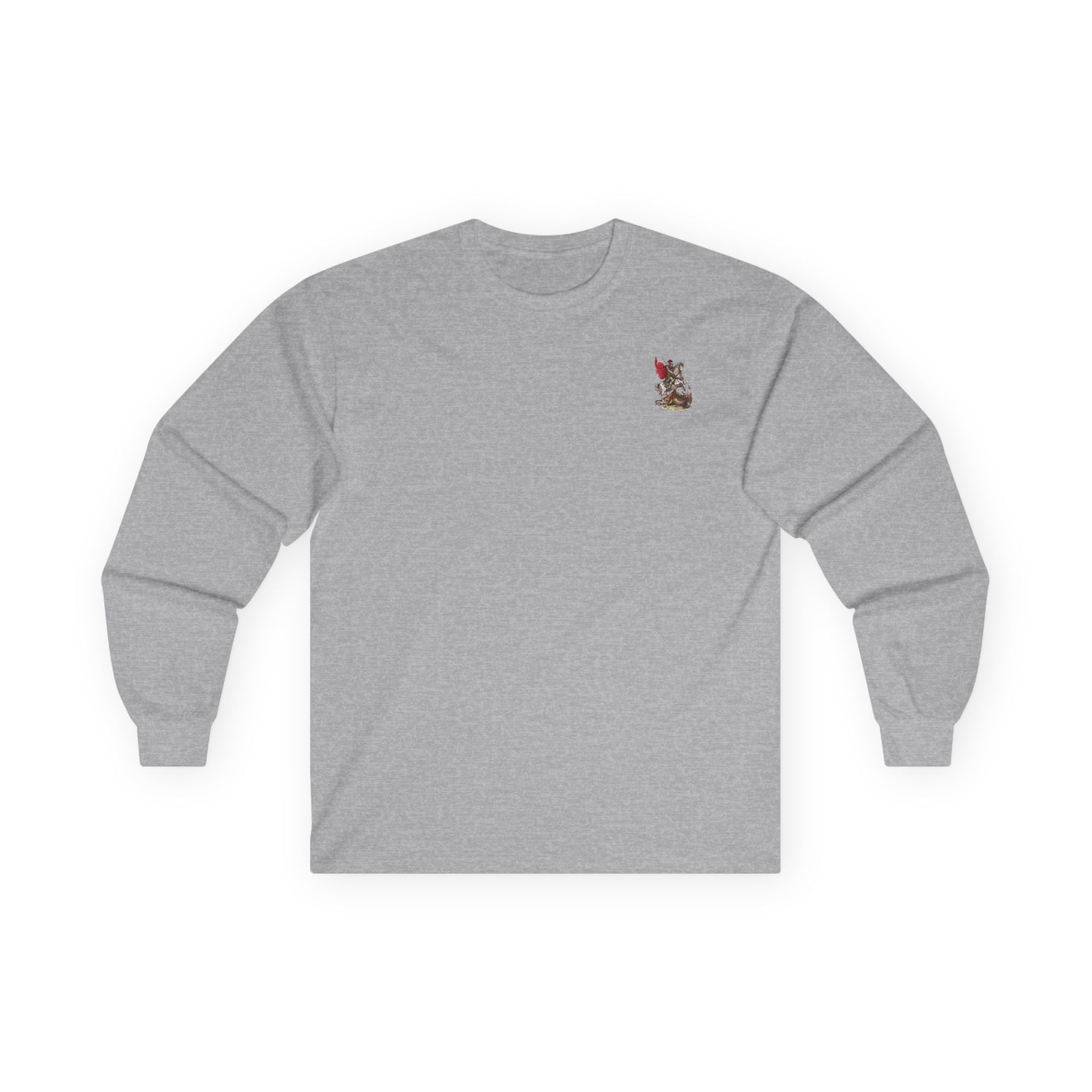 Saint George Slaying the Dragon Long Sleeve Shirt – Christian Warrior Saint Graphic Tee, Catholic Religious Apparel