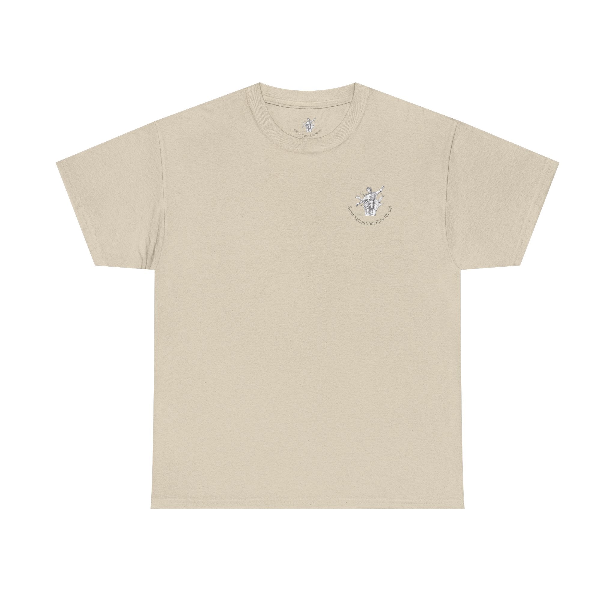 Saint Sebastian Illustration Tee | Vintage Religious Art, Martyrdom Design