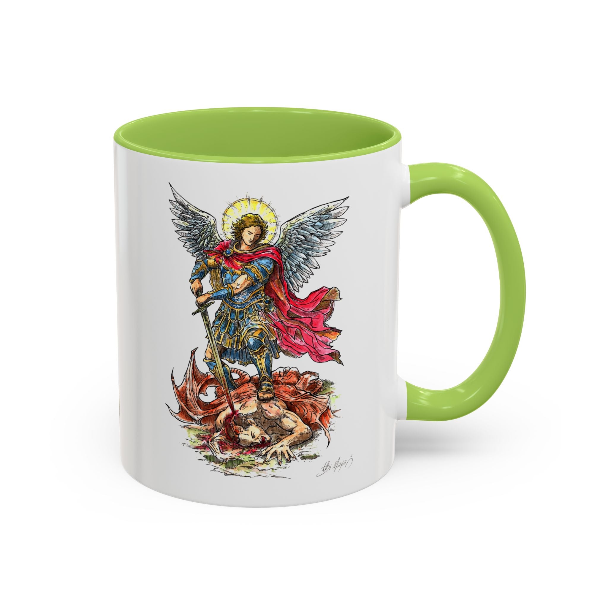 St. Michael Archangel Illustration Coffee Mug | Accent 11/15oz
