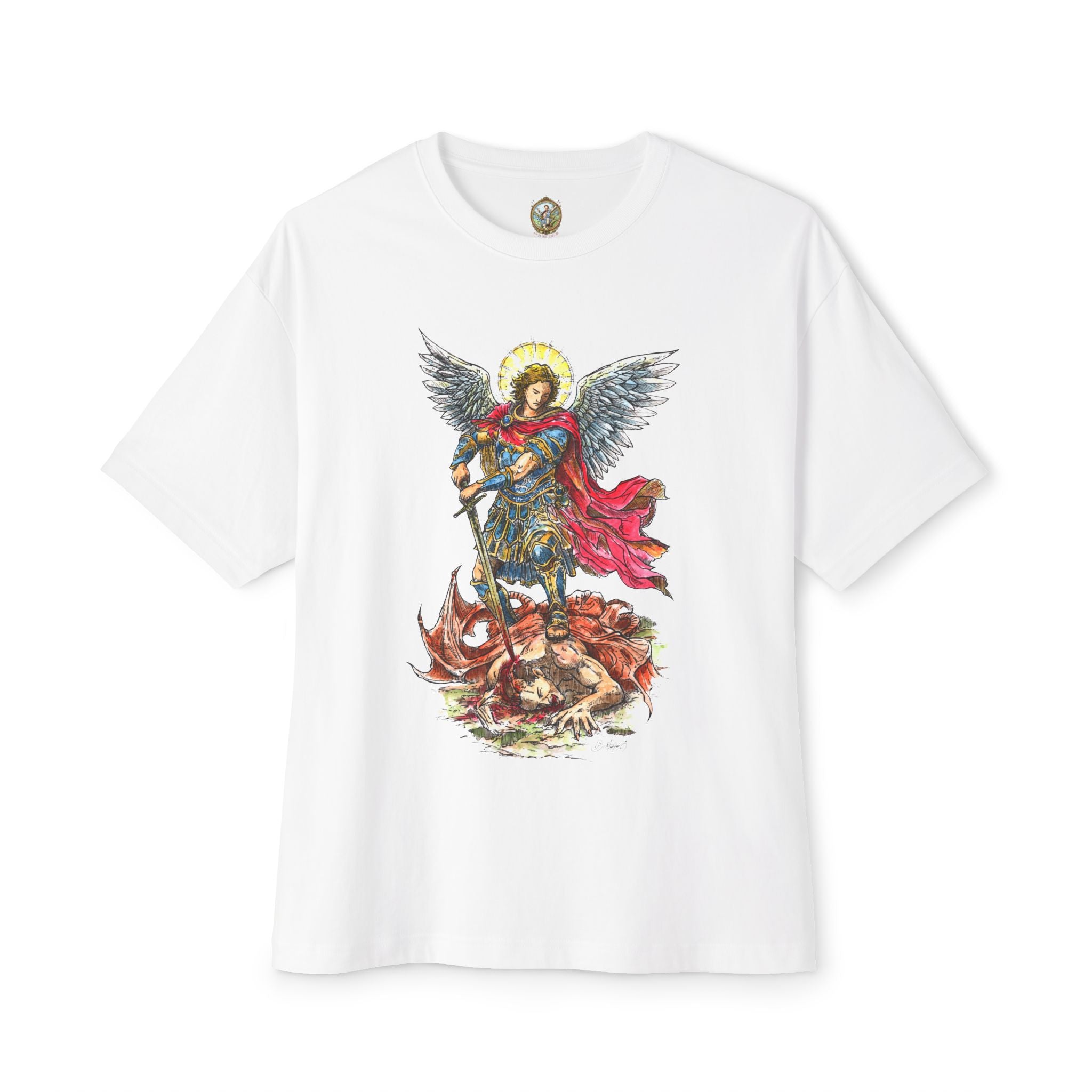 Saint Michael Archangel illustration Tee | Angel, Sword, Dragon Slayer