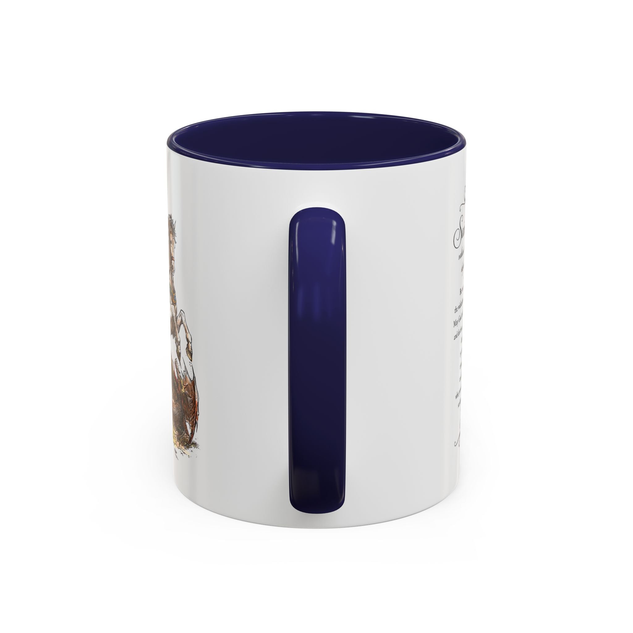 Saint George Dragon Slayer Accent Coffee Mug — Medieval Knight Illustration (11/15oz)