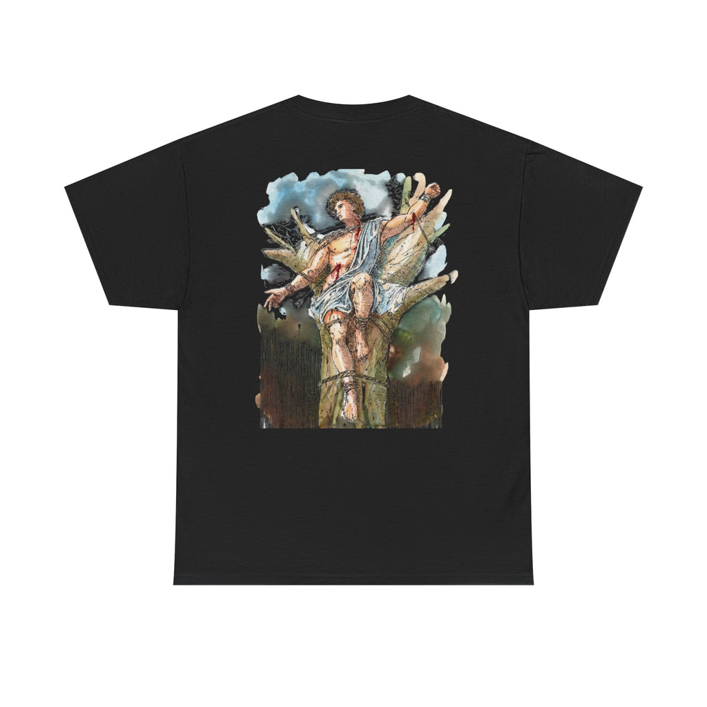 Saint Sebastian Illustration Tee | Vintage Religious Art, Martyrdom Design