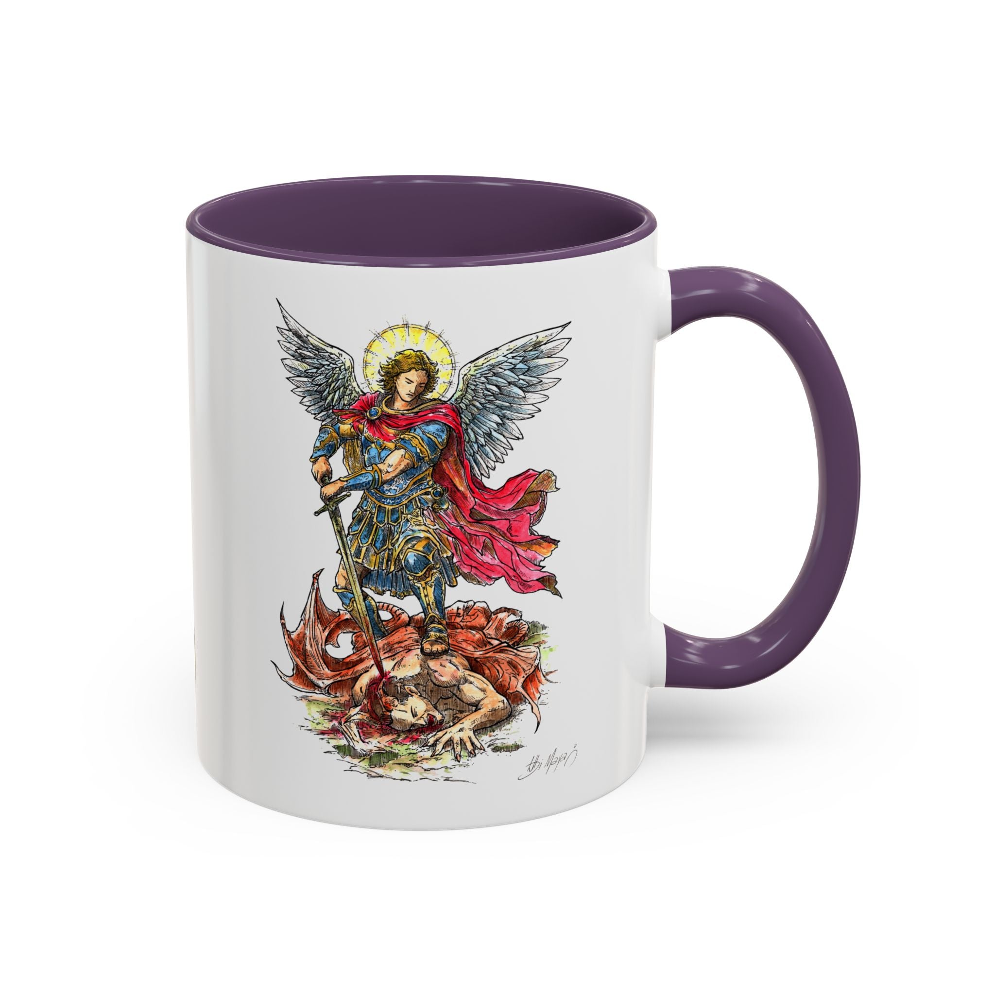 St. Michael Archangel Illustration Coffee Mug | Accent 11/15oz
