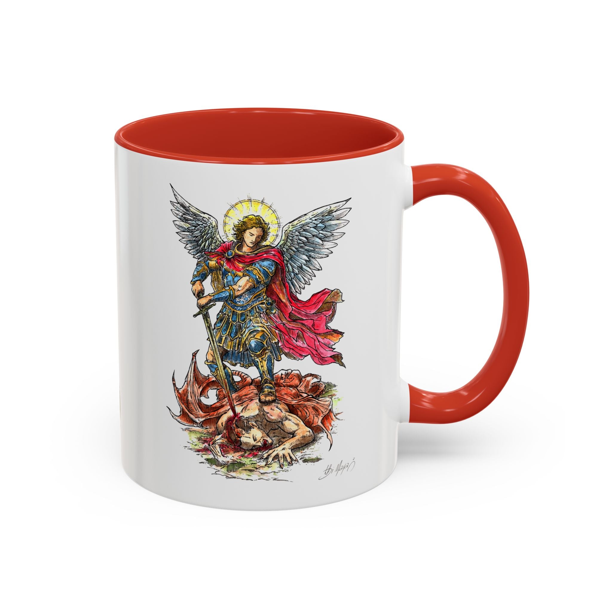 St. Michael Archangel Illustration Coffee Mug | Accent 11/15oz