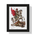 Saint George Slaying the Dragon Framed Poster – Catholic Wall Art, Christian Warrior Saint Print, Religious Home Decor
