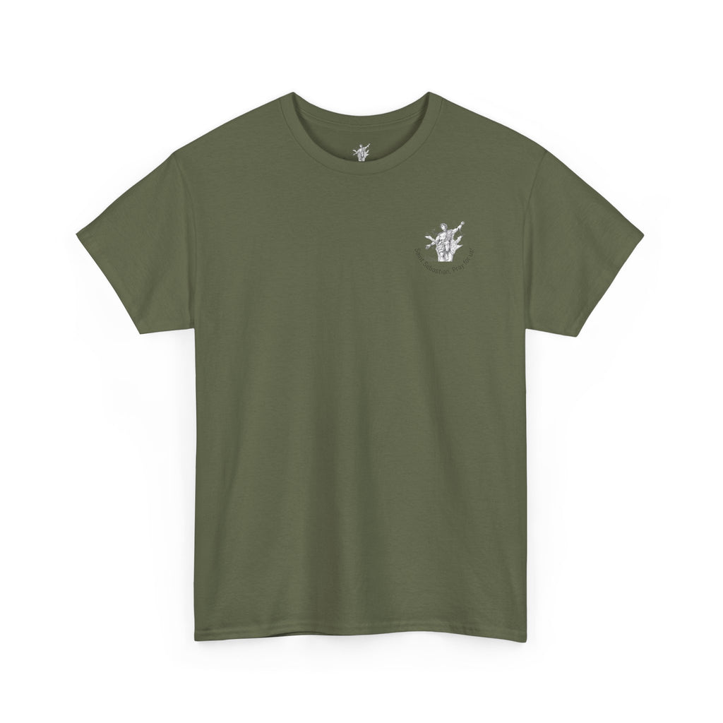 Saint Sebastian Illustration Tee | Vintage Religious Art, Martyrdom Design