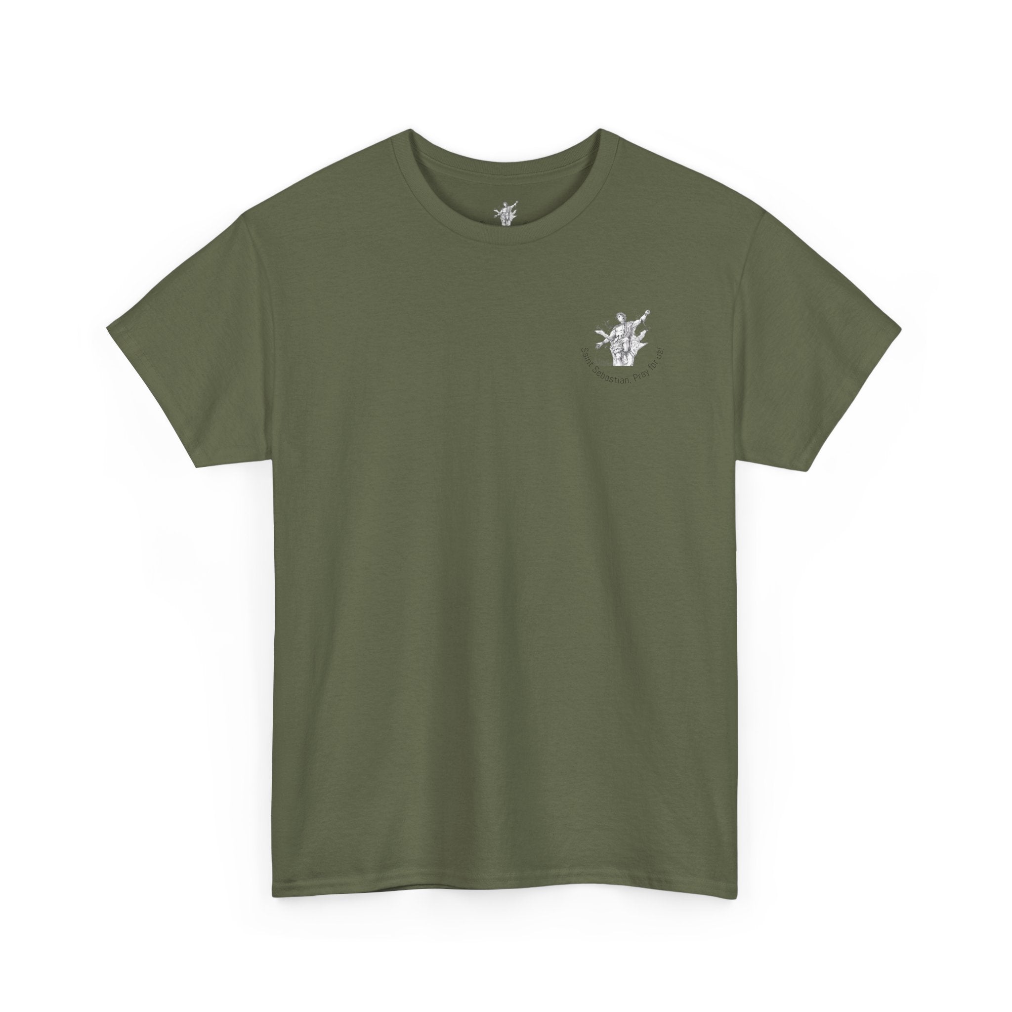 Saint Sebastian Illustration Tee | Vintage Religious Art, Martyrdom Design
