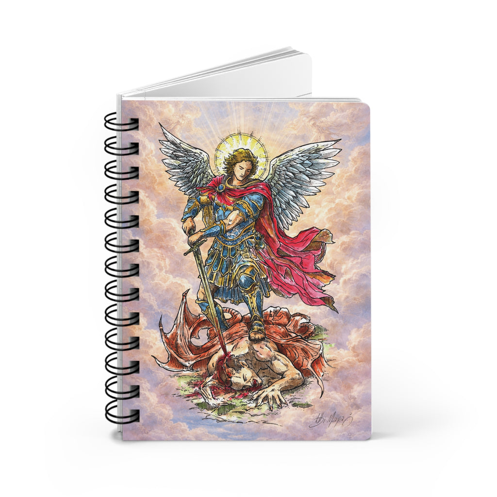 Saint Michael Archangel illustration Spiral Bound Journal | Prayer, Religious Notebook