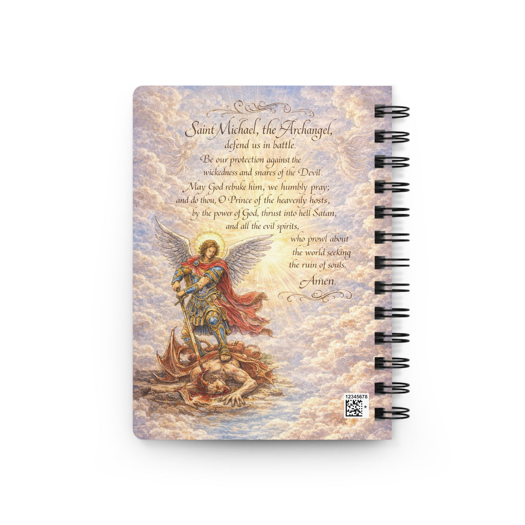 Saint Michael Archangel illustration Spiral Bound Journal | Prayer, Religious Notebook