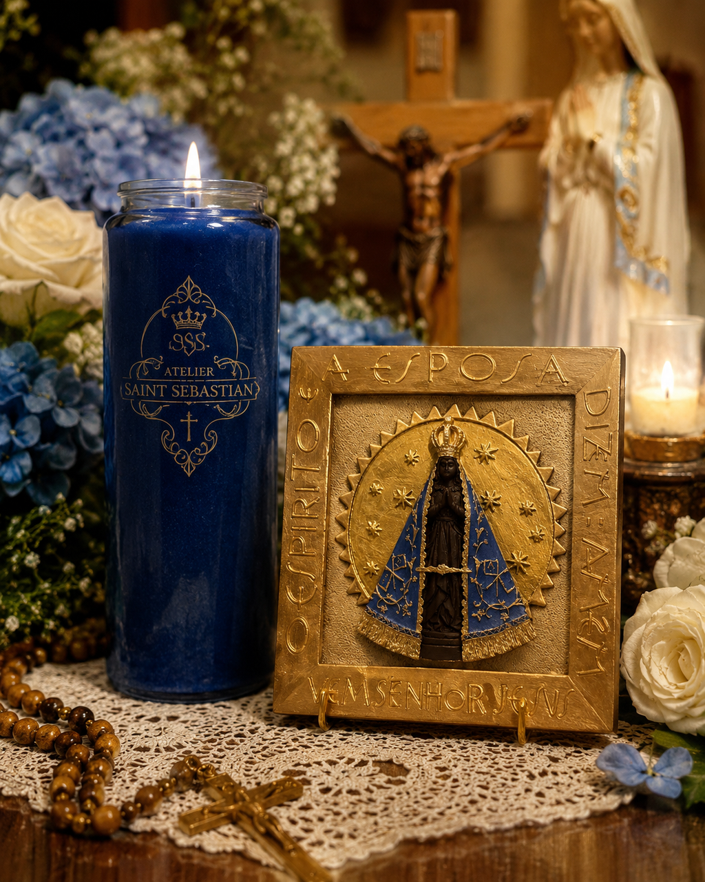 8x8” Sacred Plaque – “O Espírito e a Esposa dizem: Vem, Senhor Jesus”