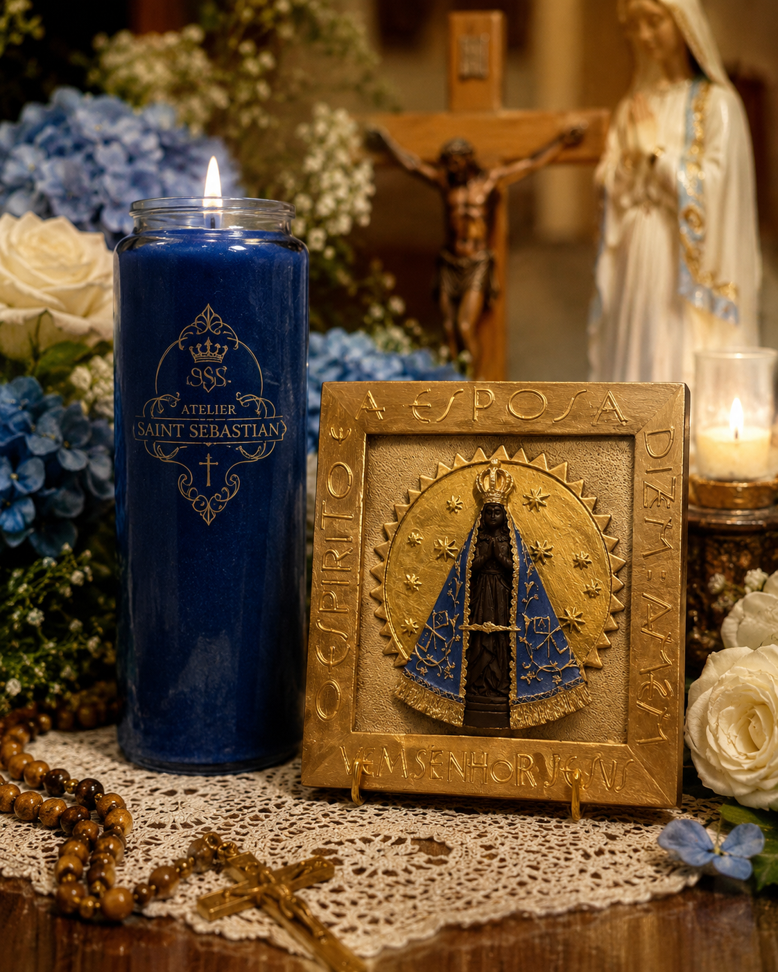 8x8” Sacred Plaque – “O Espírito e a Esposa dizem: Vem, Senhor Jesus”
