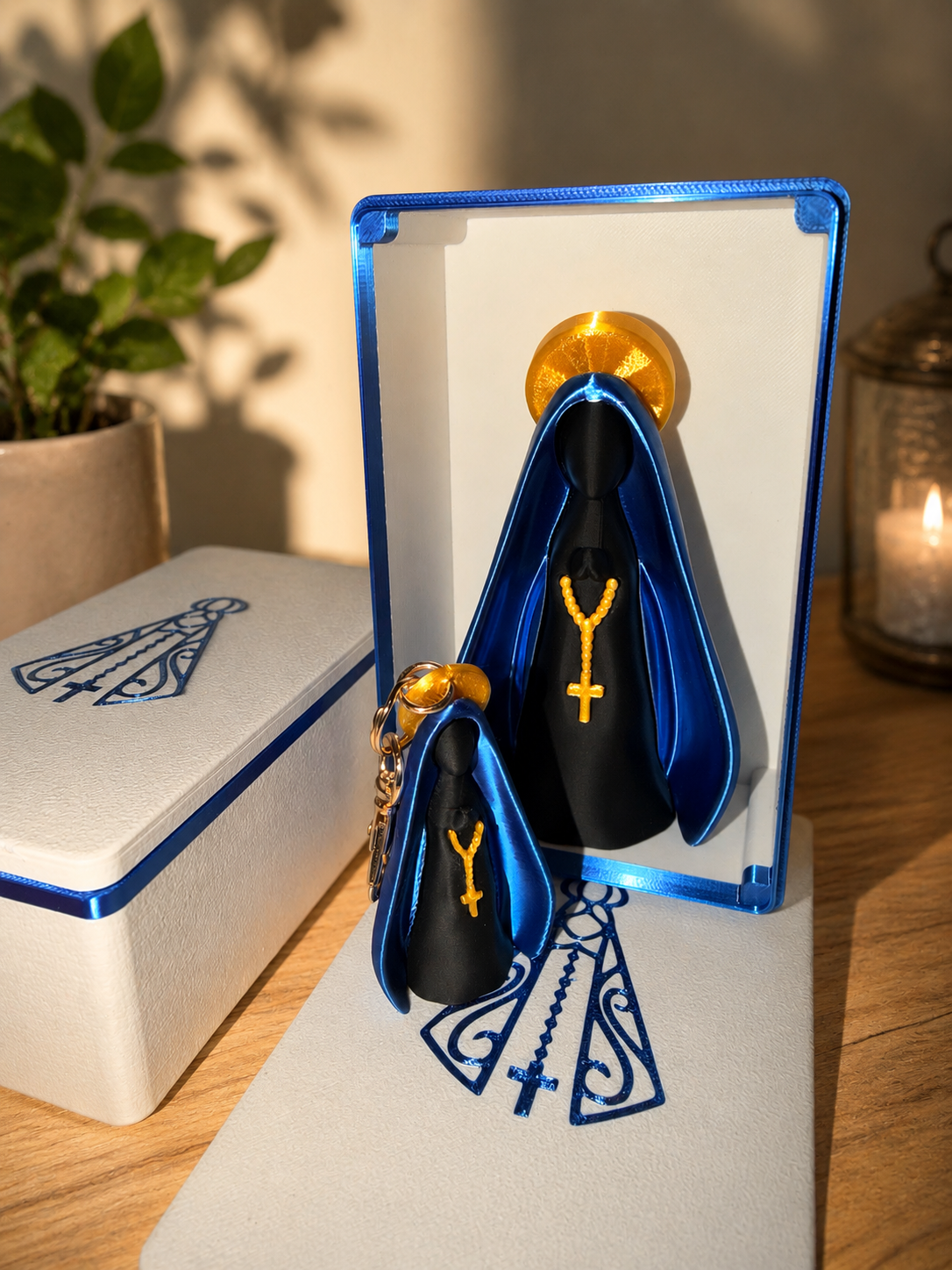 Our Lady of Aparecida Shrine Box with Statue & Keychain | Catholic Gift