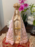 Nossa Senhora Aparecida Pink Statue 11 Inches – Handmade Catholic Religious Figurine