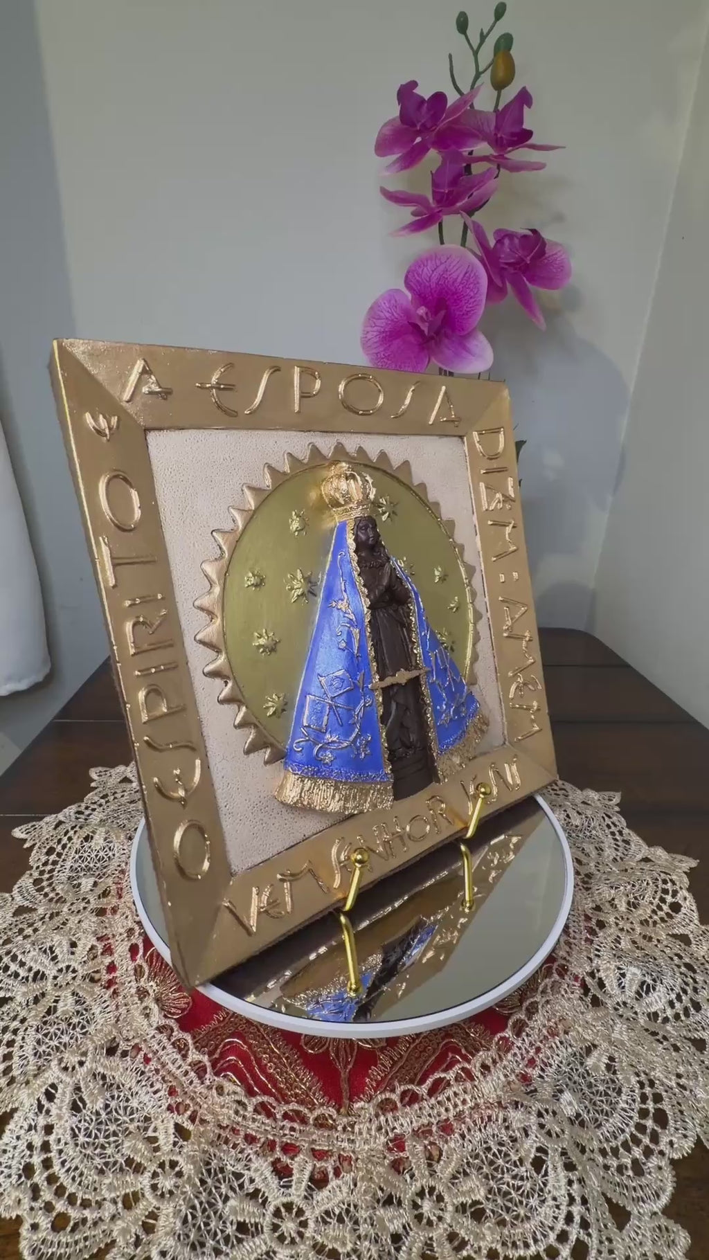 8x8” Sacred Plaque – “O Espírito e a Esposa dizem: Vem, Senhor Jesus”